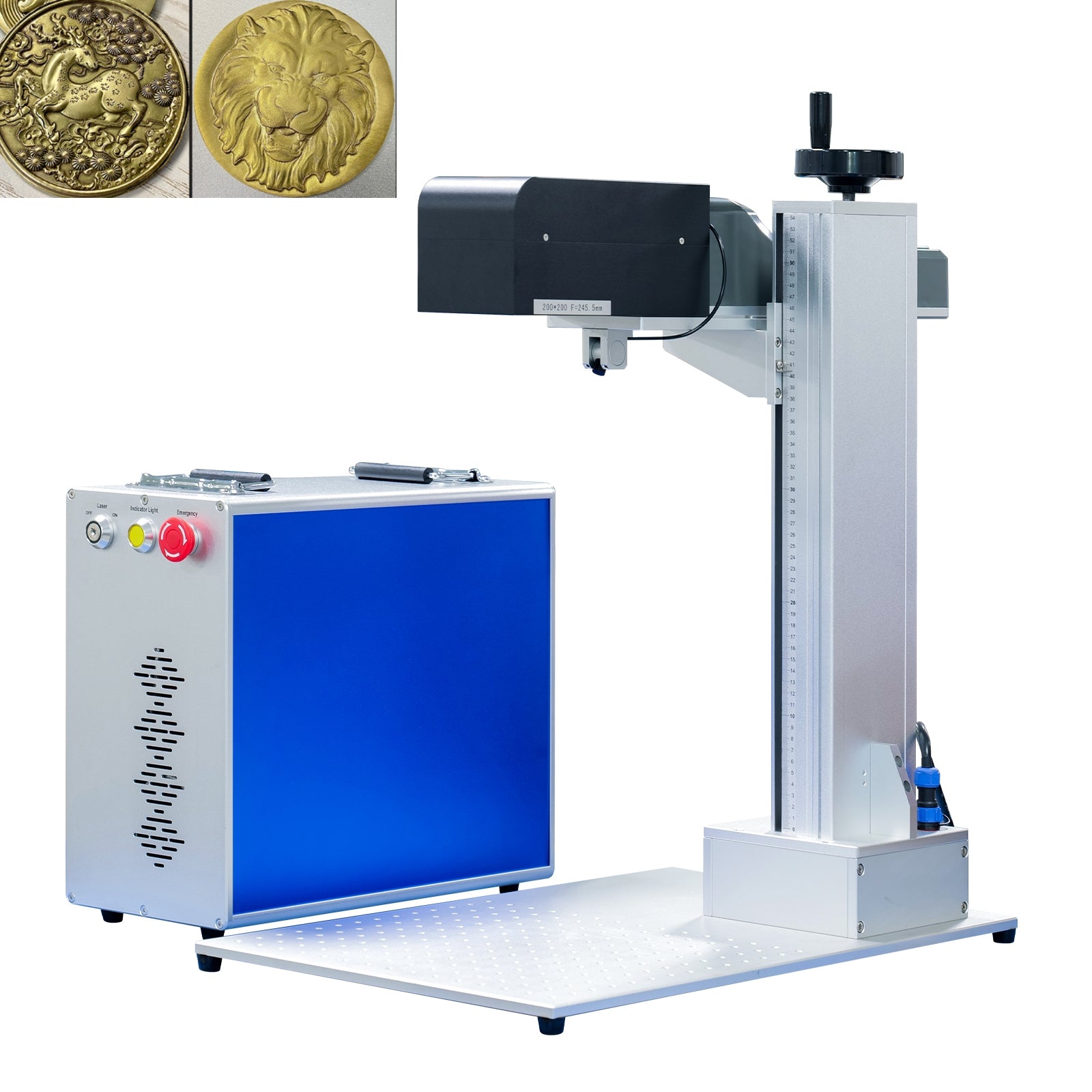 Focusing table for laser engraving machines