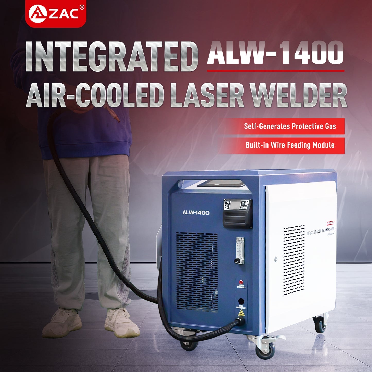 ZAC 1400W Laser Welding Machine 220V Air Cooled Laser Welder