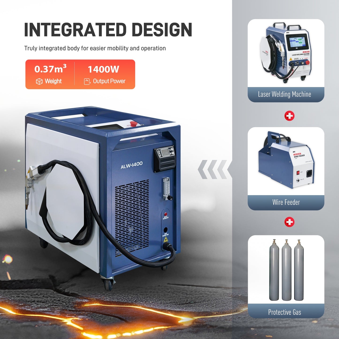 ZAC 1400W Laser Welding Machine 220V Air Cooled Laser Welder