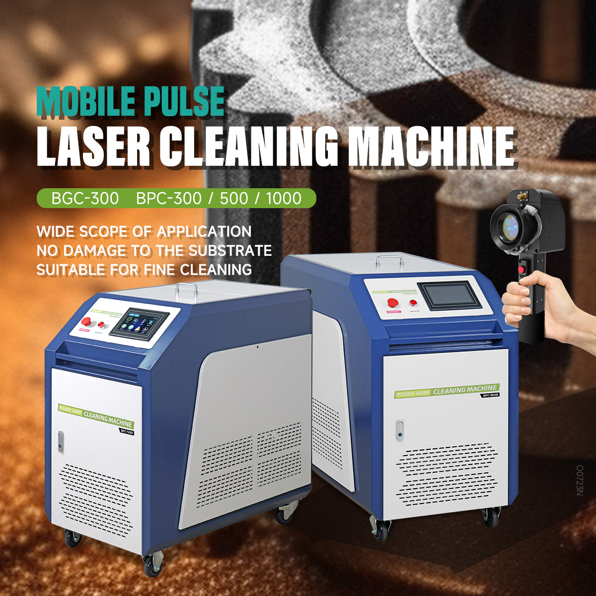ZAC Pulsed Laser-Reinigungsmaschine 300 W 500 W 1000 W Handheld-Laser-Rostentfernung für Metallölfarbe-Beschichtungsform
