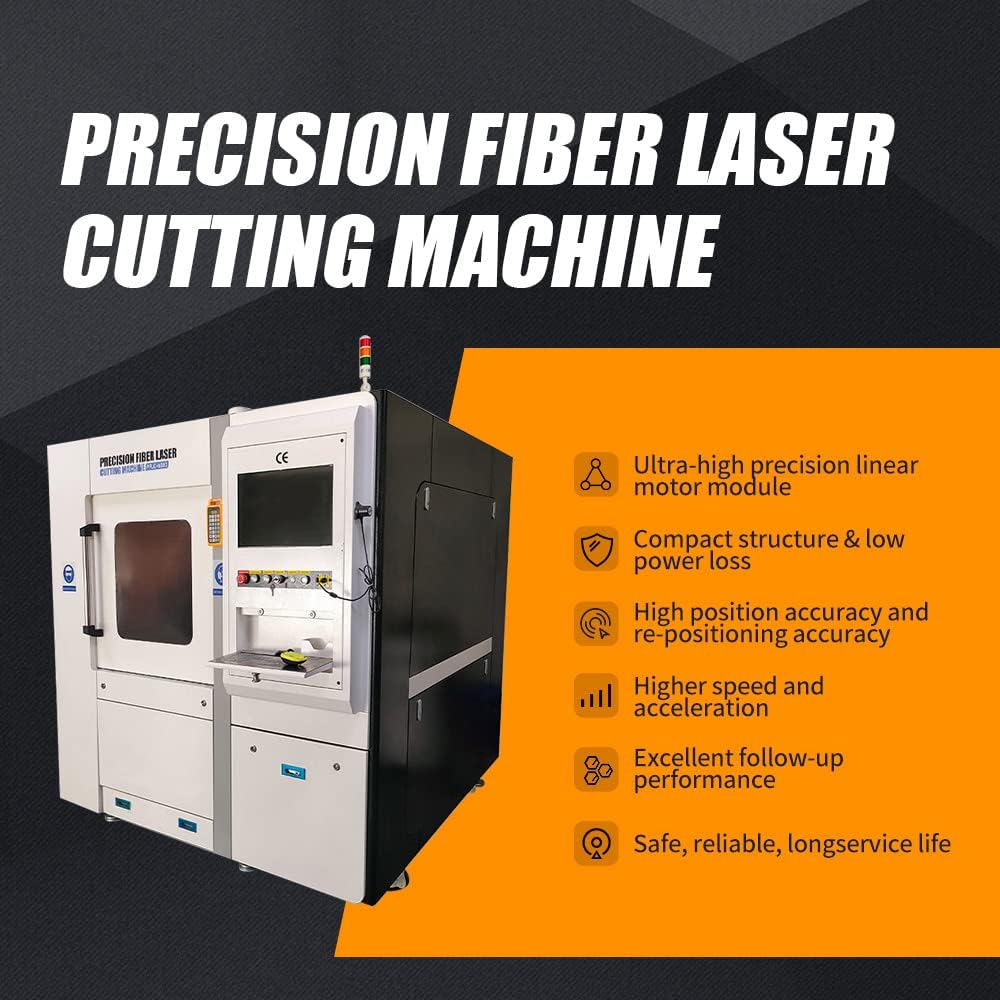ZAC 1000W Machine de découpe laser à fibre 23,6 × 31,5 pouces Zone de travail Machine de gravure laser entièrement fermée avec mise au point automatique pour acier au carbone Acier inoxydable Or Aluminium