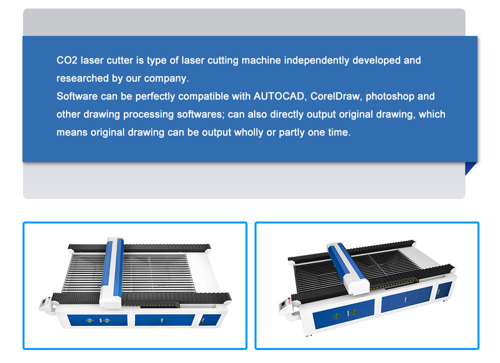 ZAC CO2-Laserschneidemaschine 300 W Laserschneider mit 1300 x 2500 mm Werkbank Lightburn S&A Wasserkühler