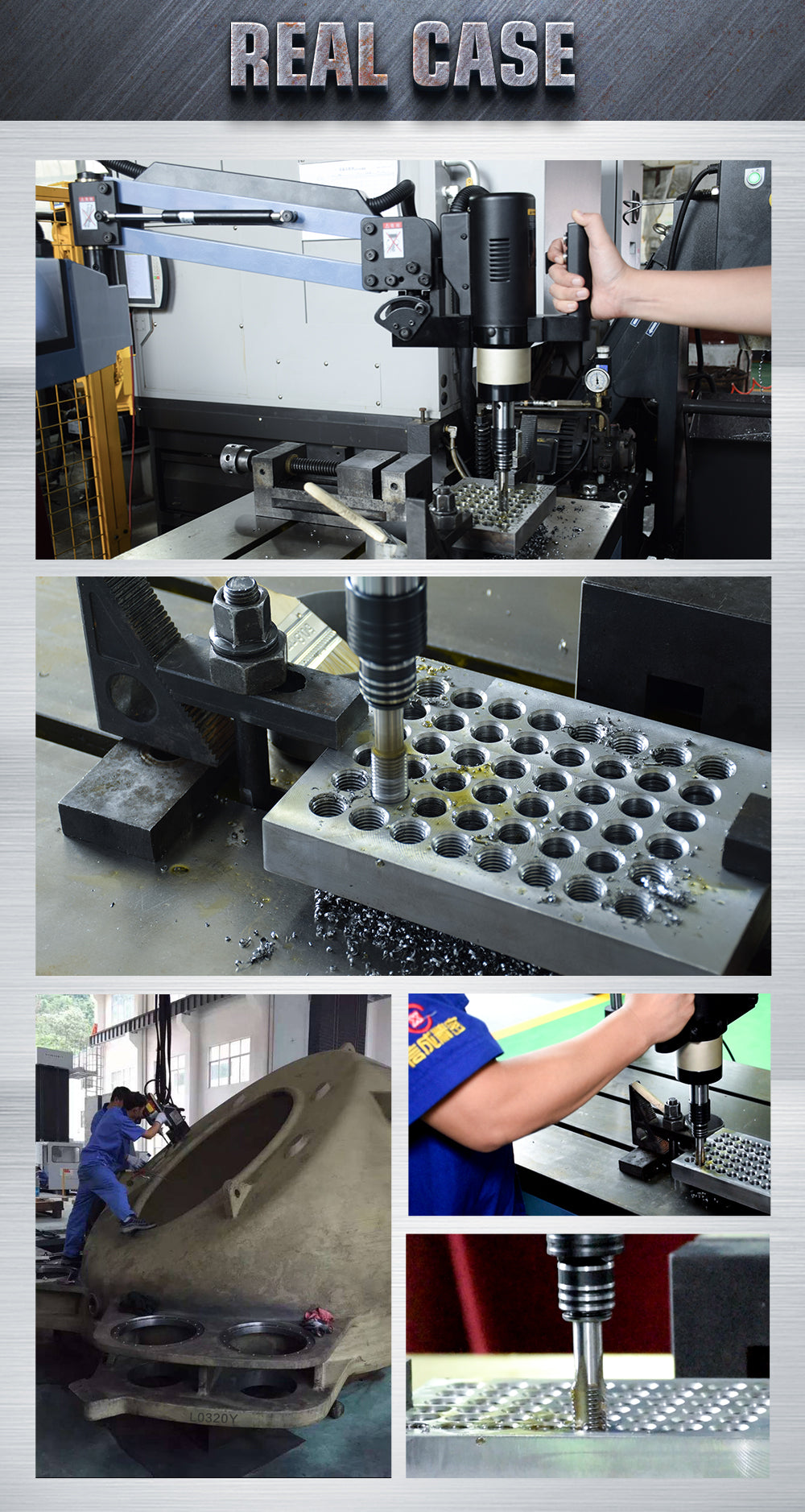 ZAC US Stock M3-M16 Electric Tapping Machine 360 Degree Tapping Arm 9PCS ANSI Collets Included