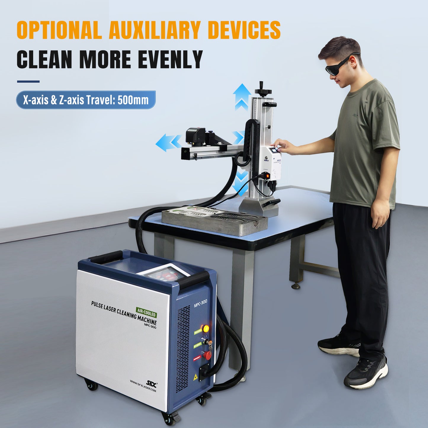 ZAC 200W 300W Laser Cleaning Machine for Mould Pulsed Laser Rust Removal 110-220V Air-cooled Laser Cleaner with IoT for Metal Rust Mould Cleaning