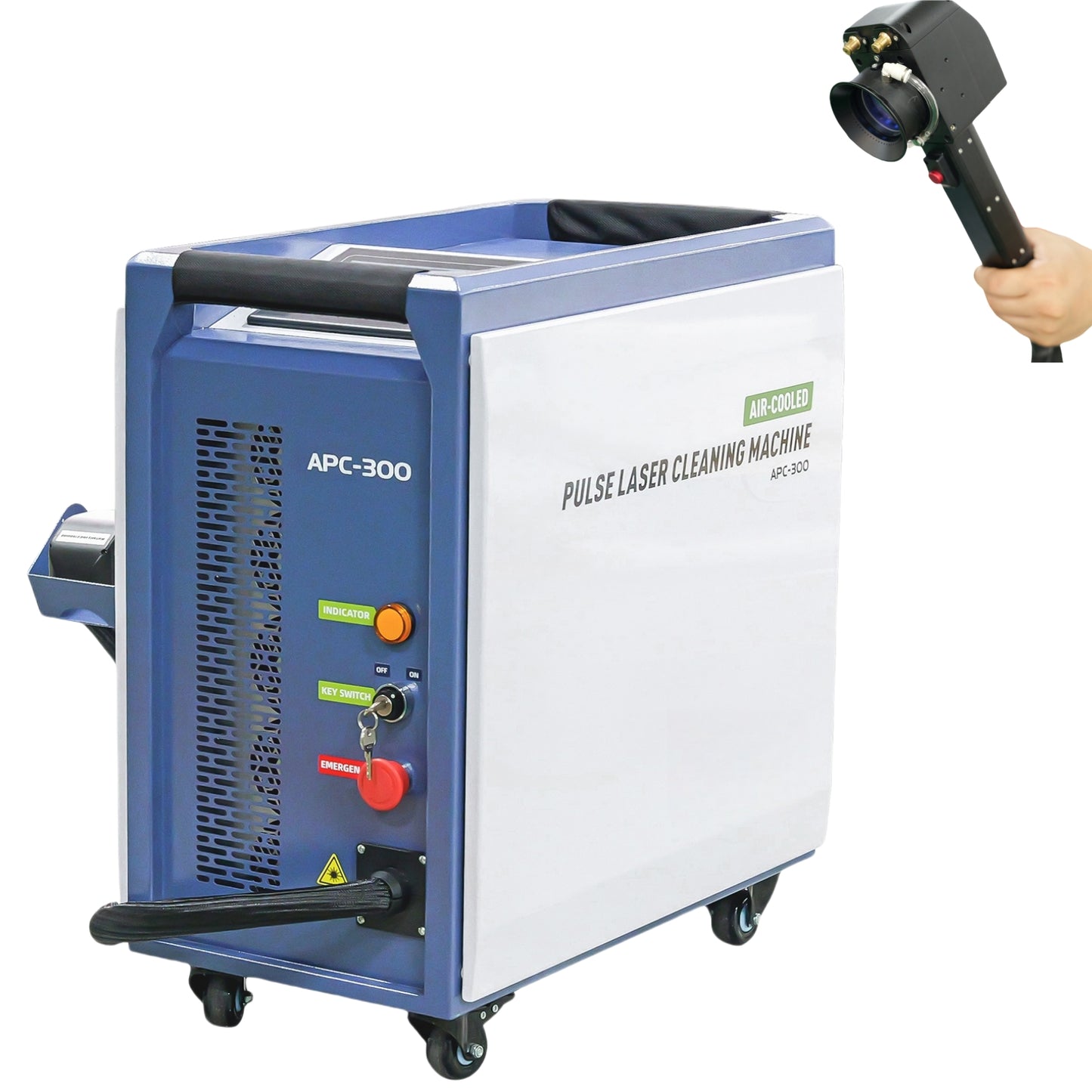ZAC 200W 300W P-Series Laser Cleaning Machine 110-220V Air-cooled Pulsed Laser Rust Removal for Wood Metal Rust Graffiti Painting Coating