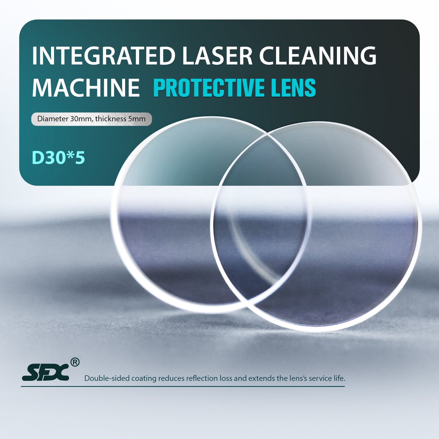 ZAC Protective Lens for Laser Cleaning Machine Protective Lens 30mm Thickness 2mm Quartz Material for SLC Series Laser Cleaner