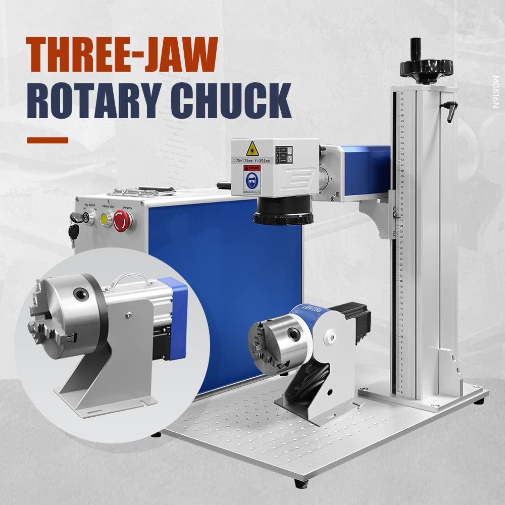 ZAC Rotary Axis for Fiber Laser Engraver D80/D100/D125 Three-jaw Rotary Chuck