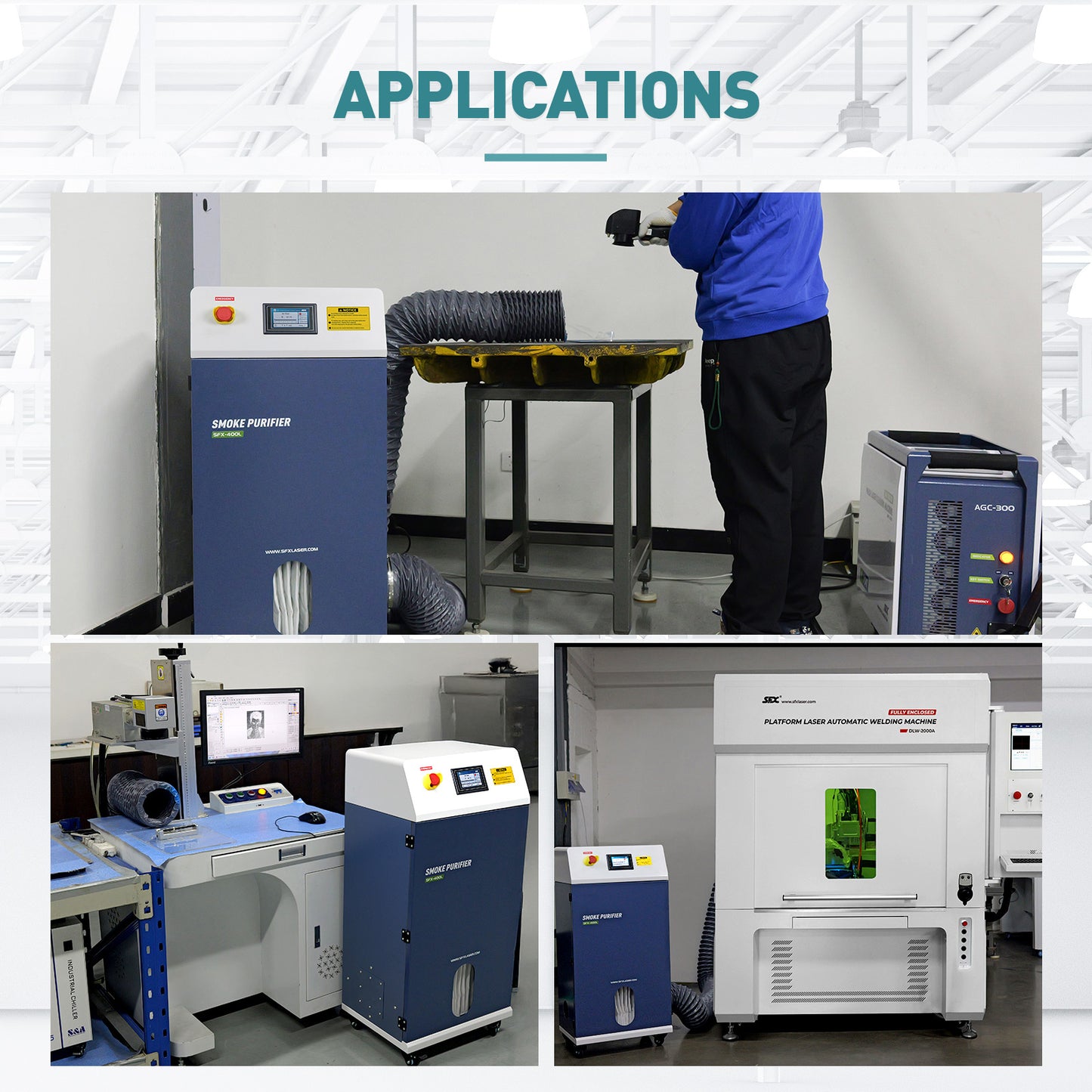 ZAC Smoke Purifier 600W Laser Fume Extractor Solder Smoke Absorber for Laser Marking Engraving Cutting Welding Machine