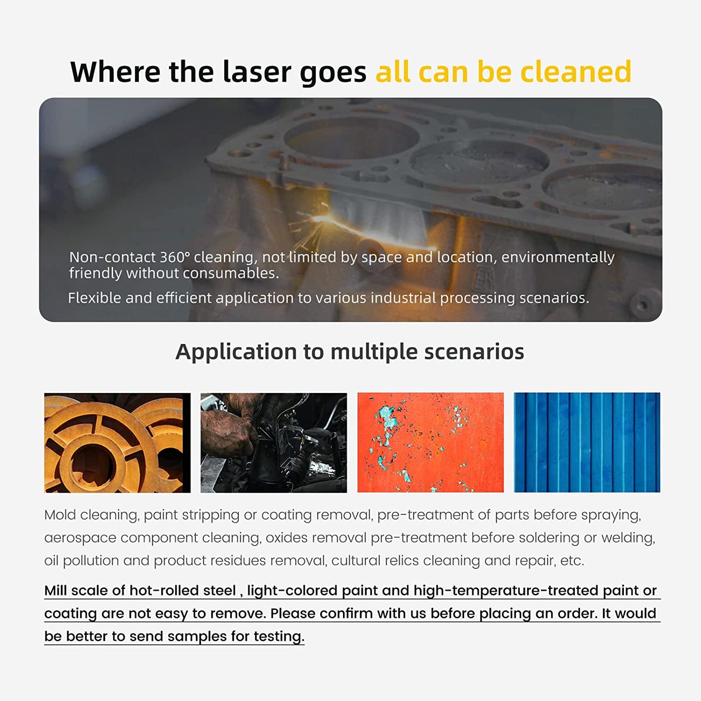 USA-ZAC Handheld Laser Rust Removal Max 2000W for Metal Graffiti Paint Coating Oil Mold (90% New)