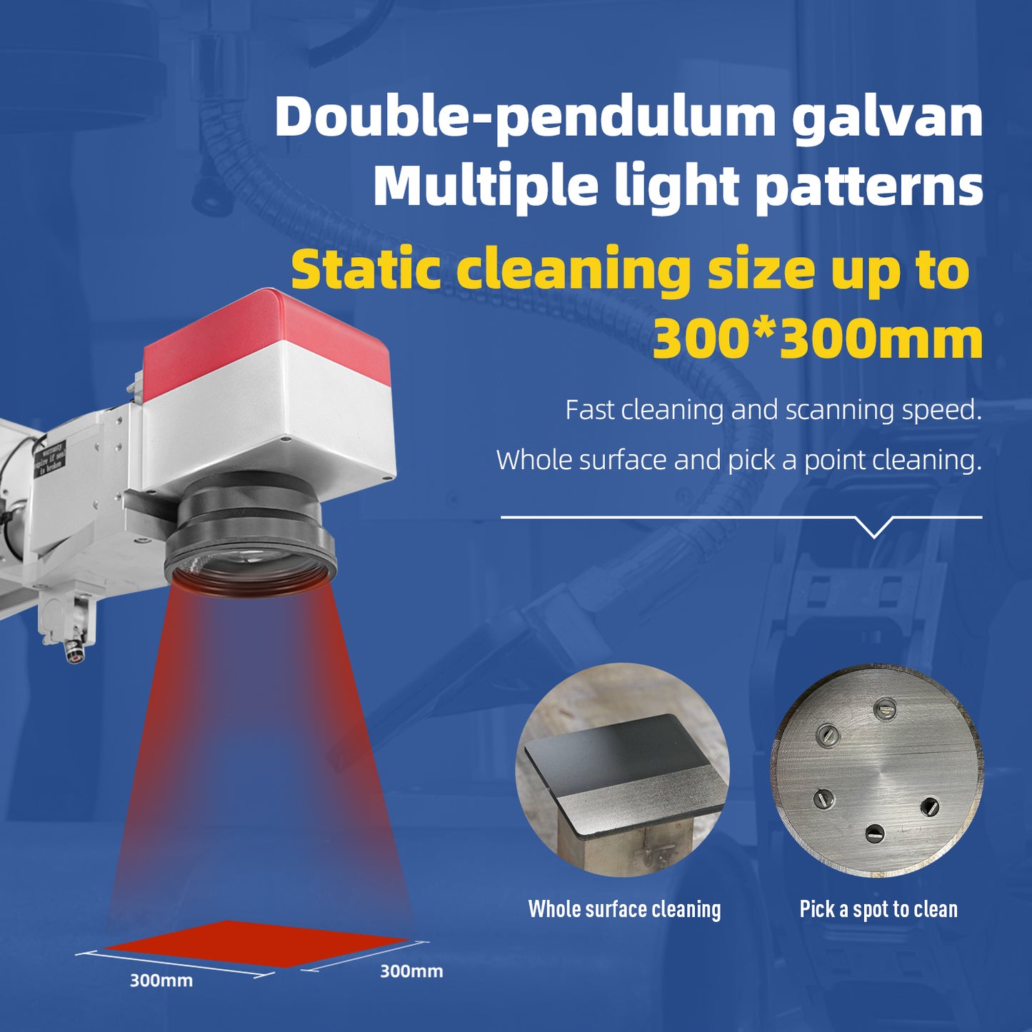 ZAC Automatische Laser-Reinigungsmaschine, 300 W, 500 W, Plattform-Laserreiniger für die Reinigung von Rost, Lackbeschichtungen und Baugruppen
