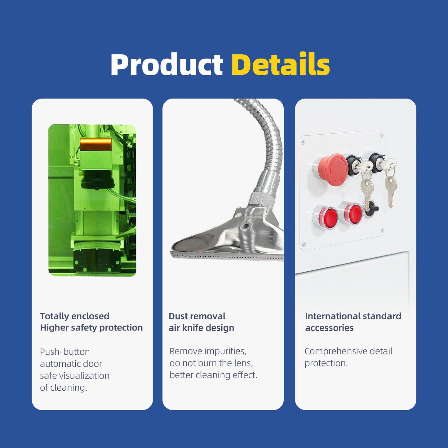 ZAC Automatische Laser-Reinigungsmaschine, 300 W, 500 W, Plattform-Laserreiniger für die Reinigung von Rost, Lackbeschichtungen und Baugruppen