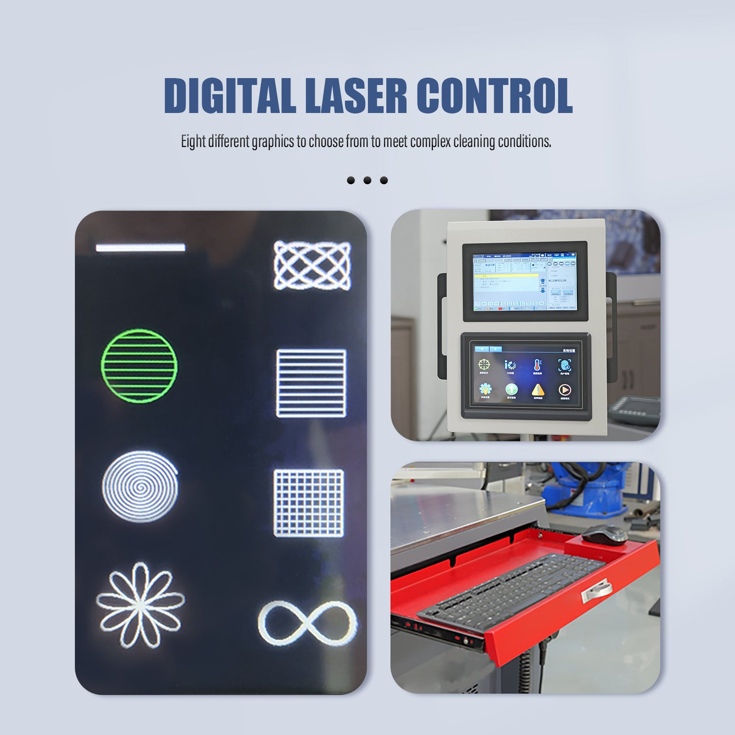 ZAC 200 W 300 W 500 W automatische gepulste Laser-Reinigungsmaschine, Plattform, Laser-Rostentfernung für die Lackierung, Ölbeschichtung, gebogene Oberflächen