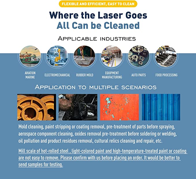 USA-ZAC Handheld Laser Rust Removal Max 2000W for Metal Graffiti Paint Coating Oil Mold (90% New)