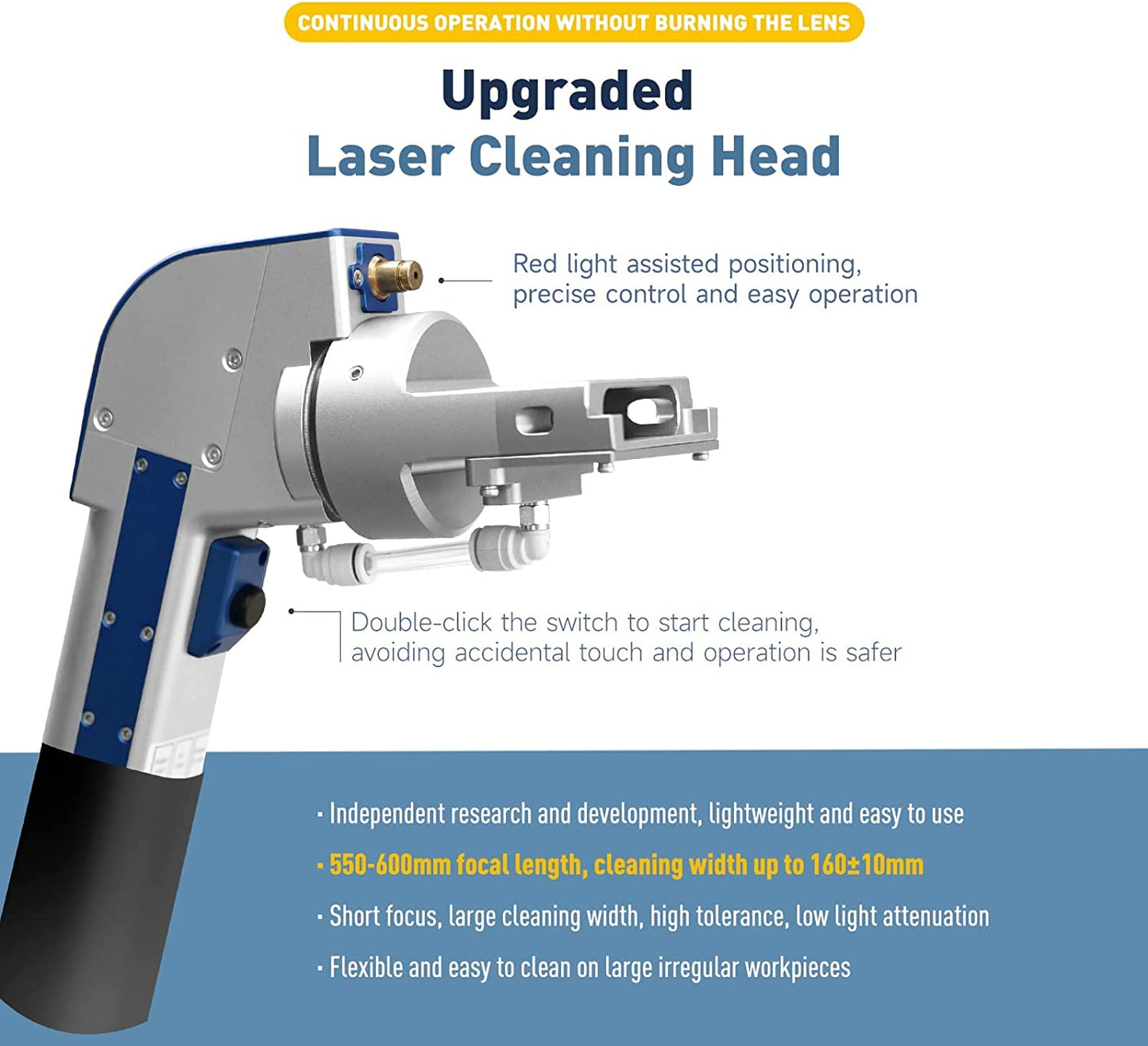 USA-ZAC Handheld Laser Rust Removal Max 2000W for Metal Graffiti Paint Coating Oil Mold (90% New)