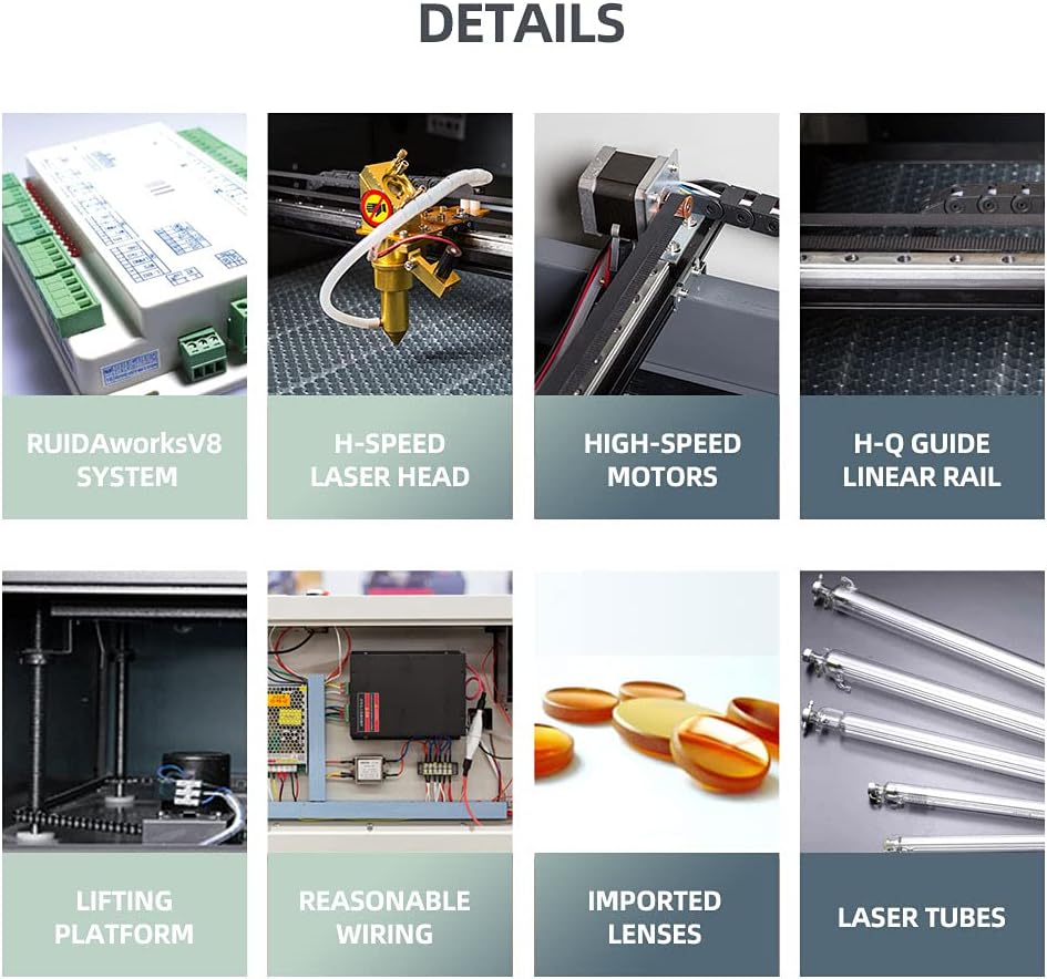 ZAC RECI CO2-Laserschneider 50 W/60 W/80 W/100 W Laserschneidmaschine mit 400 x 600 mm Werkbank Lightburn