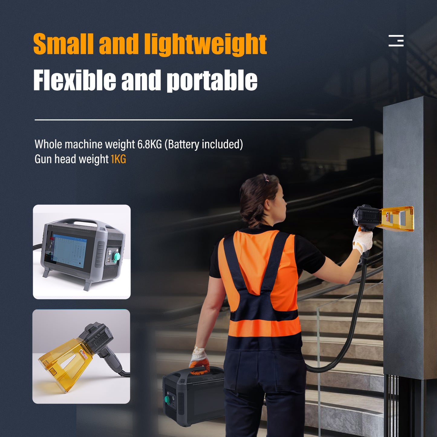 Graveur Laser à Fiber portatif ZAC 20W/30W/50W, marqueur Laser à Fiber MAX pour matériaux métalliques et non métalliques