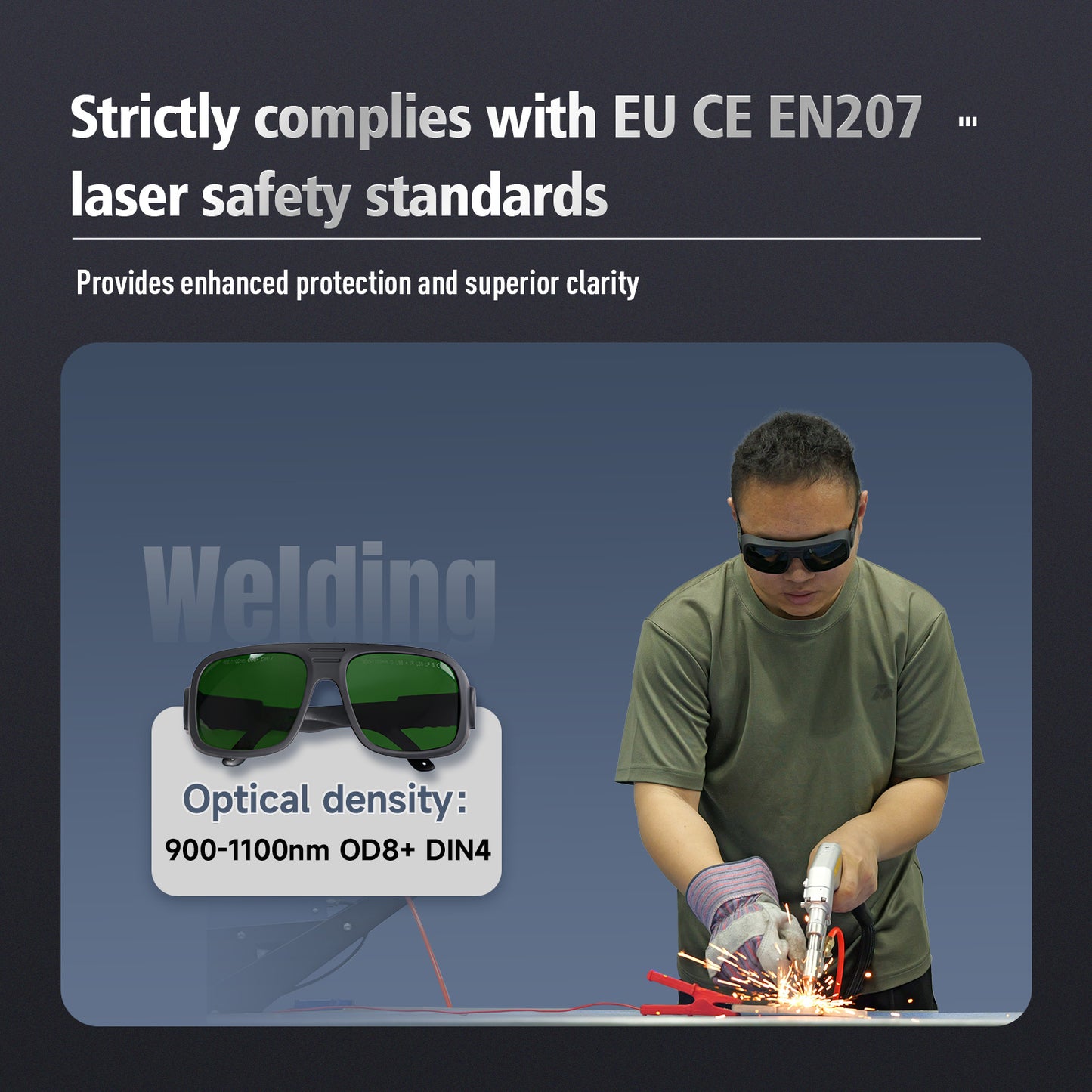 ZAC Laser XI-06P Laser Safety Glasses for Welding OD4+ (1060-1090nm)