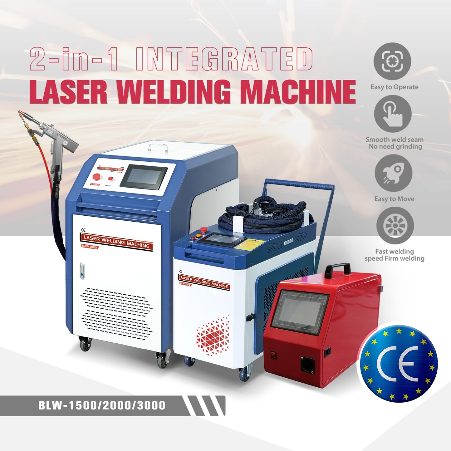ZAC MAX 2 in 1 Handheld Portable Fiber Laser Welder 1500W/2000W/3000W Laser Welding Machine with Auto Wire Feeder