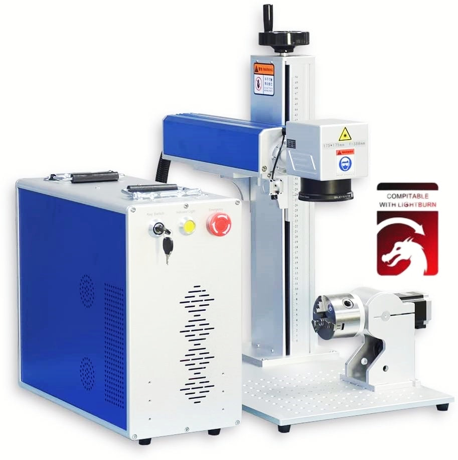 Basic 20W Fiber Laser Engraver, Commercial Laser Engraving Machine,  LightBurn Compatible with Red Dot Guide, Solid State Laser Marking Etching  Machine