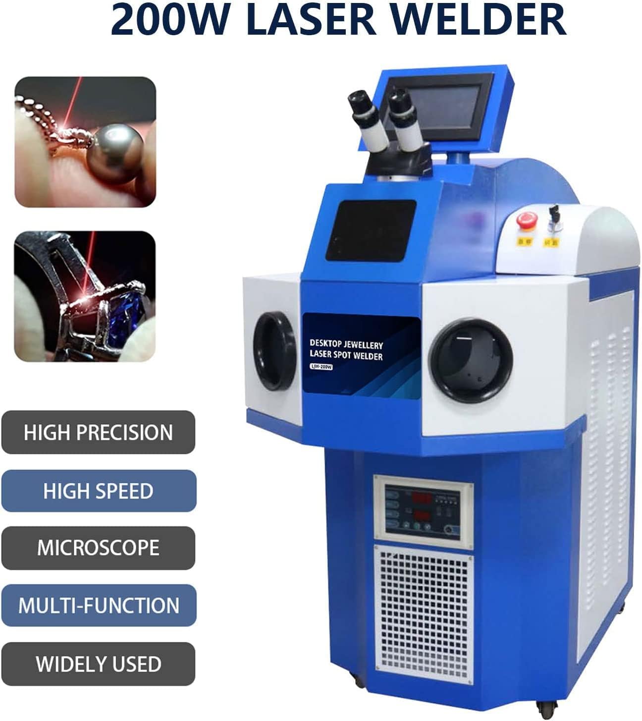 ZAC 200W Bijoux Soudeuse Laser 220V Soudage Laser pour Bijoux 40J Or et Argent Soudure Machine