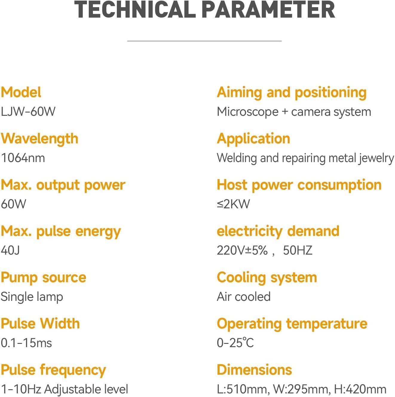 ZAC 60W Jewelry Laser Welder 220V Laser Welding for Jewelry 40J Gold and Silver Soldering Machine