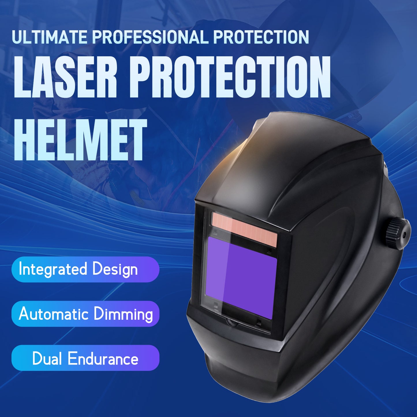 ZAC Laser Safety Helmet Welding Helmet 4.13”X3.35” Welding Hood Auto Darkening Protective Mask