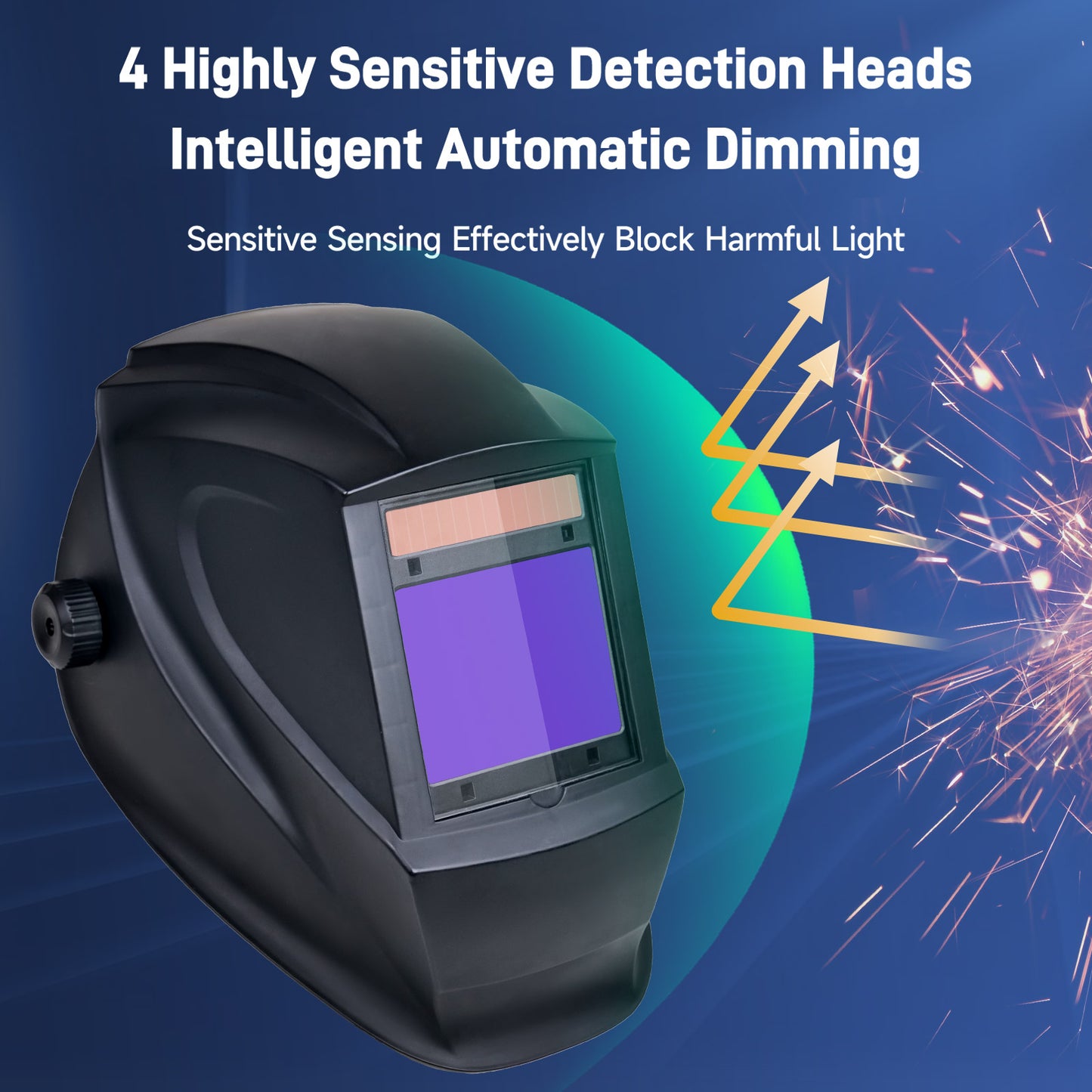 ZAC Laser Safety Helmet Welding Helmet 4.13”X3.35” Welding Hood Auto Darkening Protective Mask