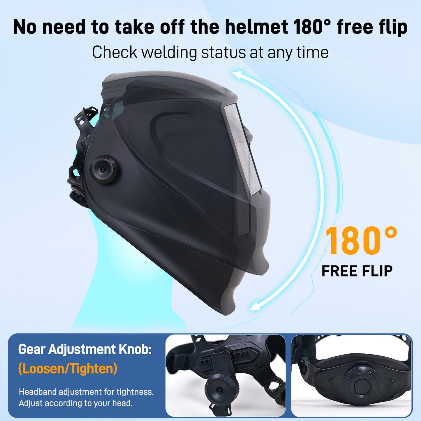 ZAC Laser Safety Helmet Welding Helmet 4.13”X3.35” Welding Hood Auto Darkening Protective Mask