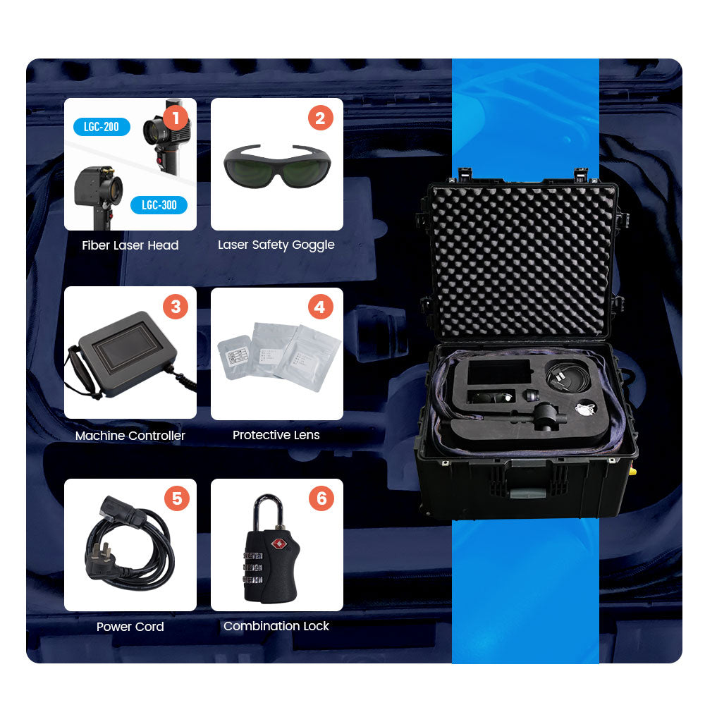 ZAC 200W Pulsed Laser Cleaning Machine Handheld Laser Rust Removal for Metal Oil Paint Coating Mold