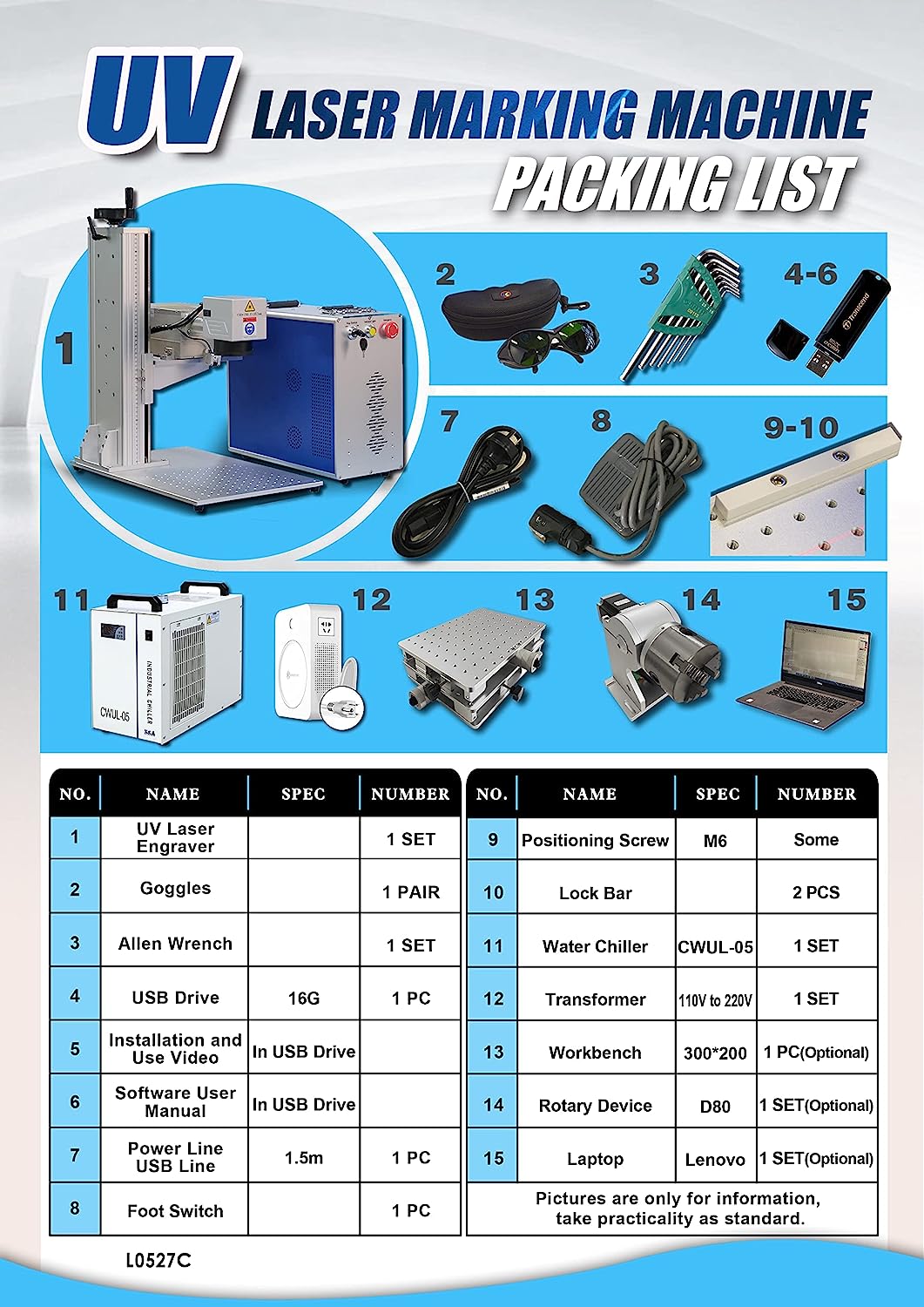 ZAC UV Laser Marking Machine 3W/5W/10W/15W UV Laser Engraver Marker for Glass Plastic Ceramic Metal