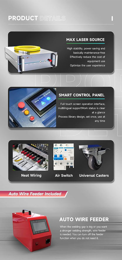 ZAC MAX 2 in 1 Handheld Portable Fiber Laser Welder 1500W/2000W/3000W Laser Welding Machine with Auto Wire Feeder