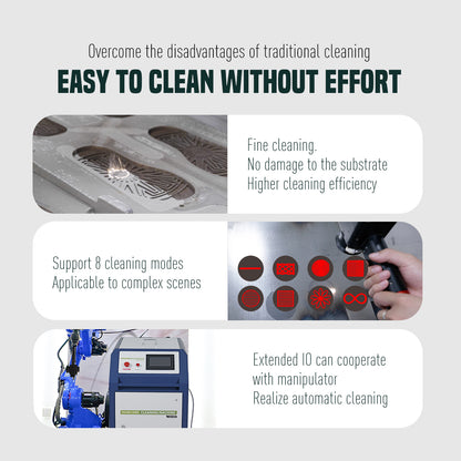 ZAC Pulsed Laser Cleaning Machine 300W 500W 1000W Handheld Laser Rust Removal for Metal Oil Paint Coating Mold