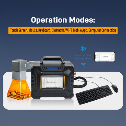 ZAC 60W Handheld Fiber Laser Engraver Laser Marking Machine with 100*100mm Lens for Metal Non-Metal Material
