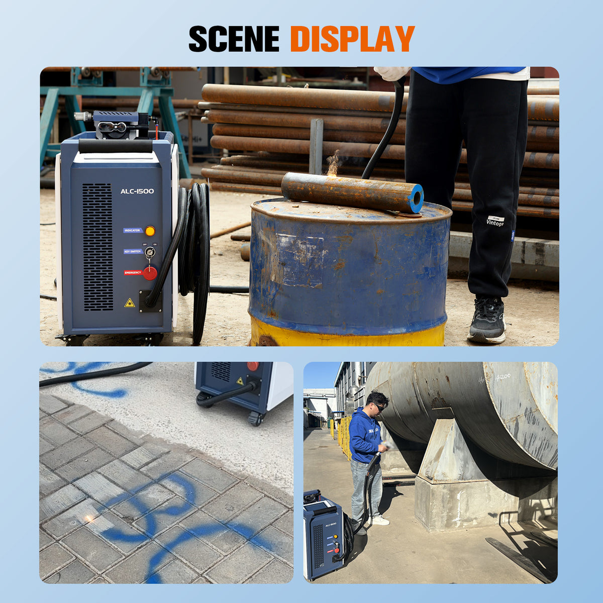 ZAC 1500W Continuous Laser Cleaning Machine 220V Laser Rust Removal with IOT Technolofy for Metal Rust Oil Paiting Coating