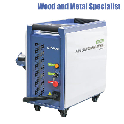 ZAC 200W 300W P-Series Laser Cleaning Machine 110-220V Air-cooled Pulsed Laser Rust Removal for Wood Metal Rust Graffiti Painting Coating