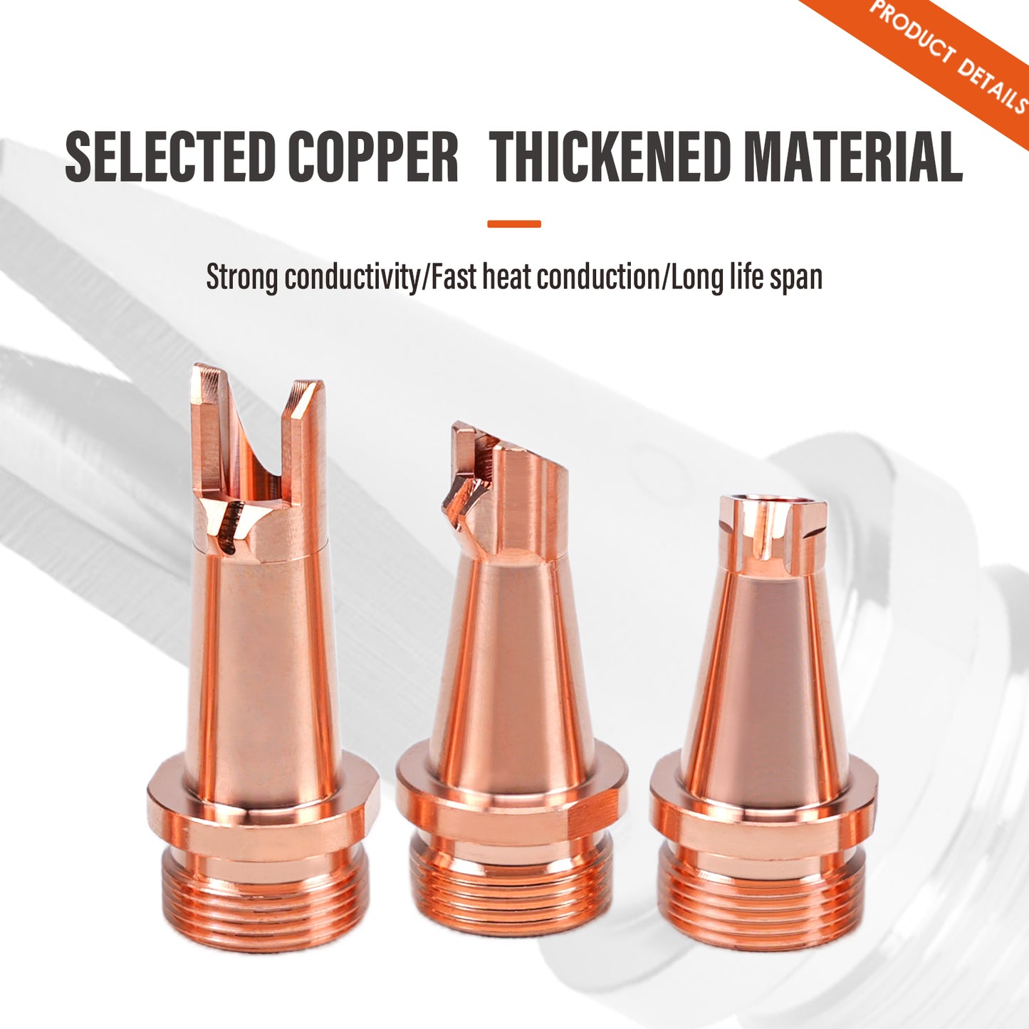 ZAC Air Cooled Laser Welding Machine Copper Nozzle Tip Kit with 74mm Scale Tube