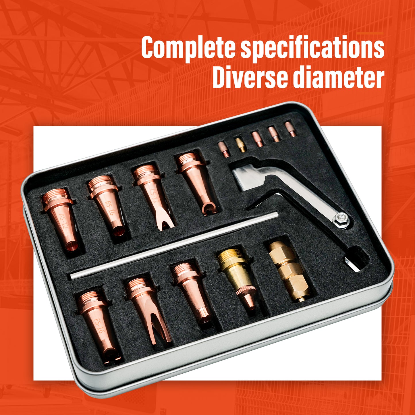 ZAC Air Cooled Laser Welding Machine Copper Nozzle Tip Kit with 74mm Scale Tube