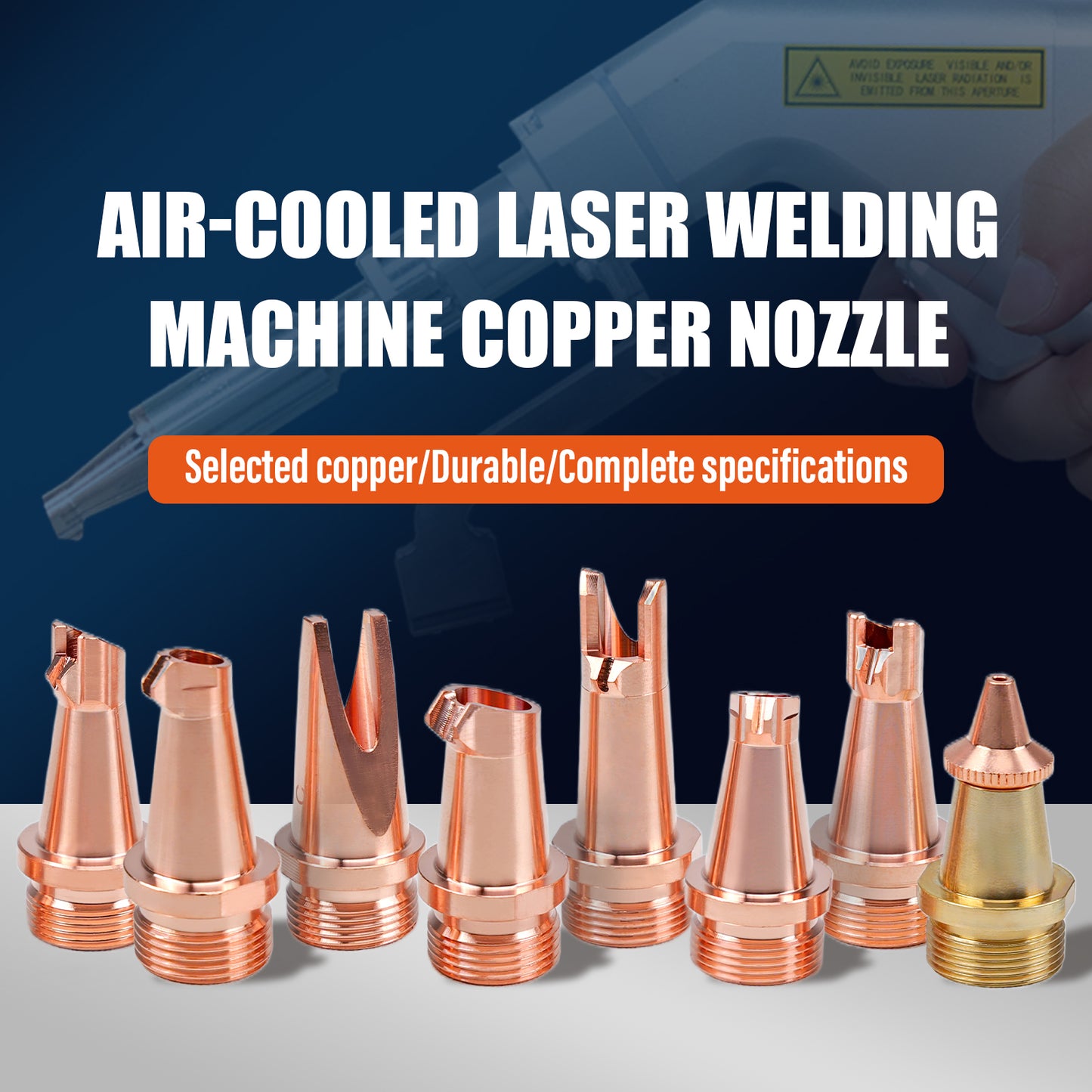 ZAC Air Cooled Laser Welding Machine Copper Nozzle Tip Kit with 74mm Scale Tube
