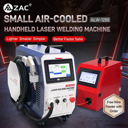 ZAC 1200W Air Cooled Laser Welding Machine 2-in-1 Handheld Laser Welder Beam Cleaner with Auto Wire Feeder for Metal Stainless Steel Aluminum Copper