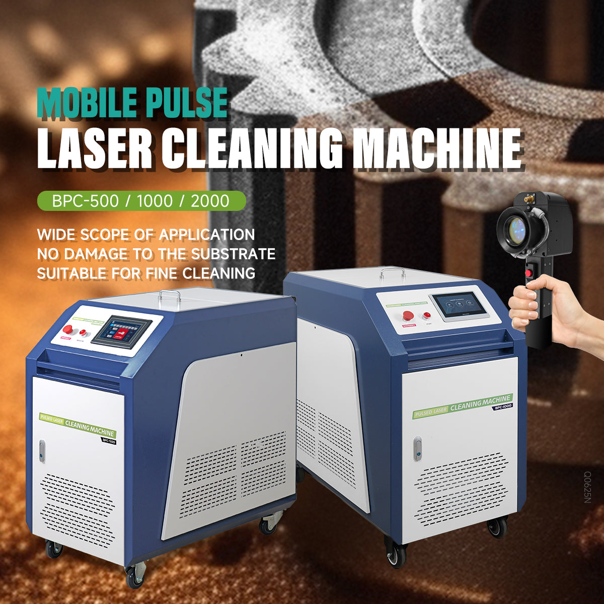 ZAC Pulsed Laser Cleaning Machine 500W 1000W 2000W Handheld Laser Rust Removal for Metal Oil Paint Coating Mold