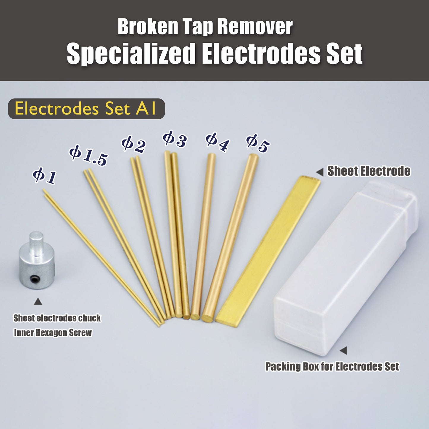 ZAC Tap Burner Brass Rod Electrode Set A1 for EDM-8C or EDM-2000B Broken Tap Remover