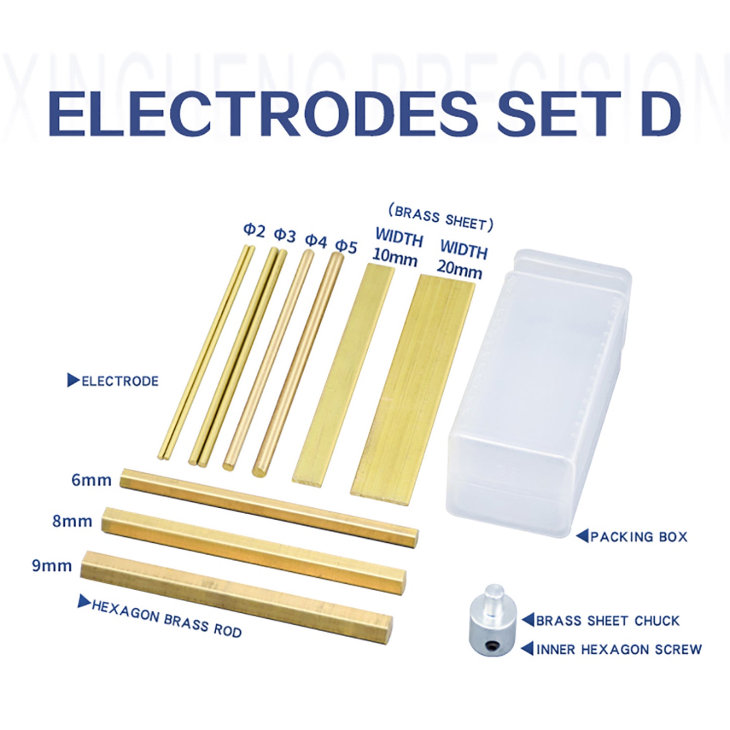 ZAC Tap Burner Brass Rod Electrode Set D Suitable for SFX-4000B Portable EDM Broken Tap Remover