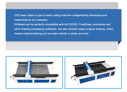 ZAC CO2 Laser Cutting Machine 300W Laser Cutter with 1300 x 2500mm Workbench Lightburn S&A Water Chiller