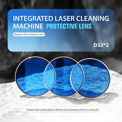 ZAC D32*2 Protective Lens for Laser Cleaner Diameter 32mm Thickness 2mm Quartz Material with Double-Sided Coating for SLC-B Series Laser Cleaning Machine