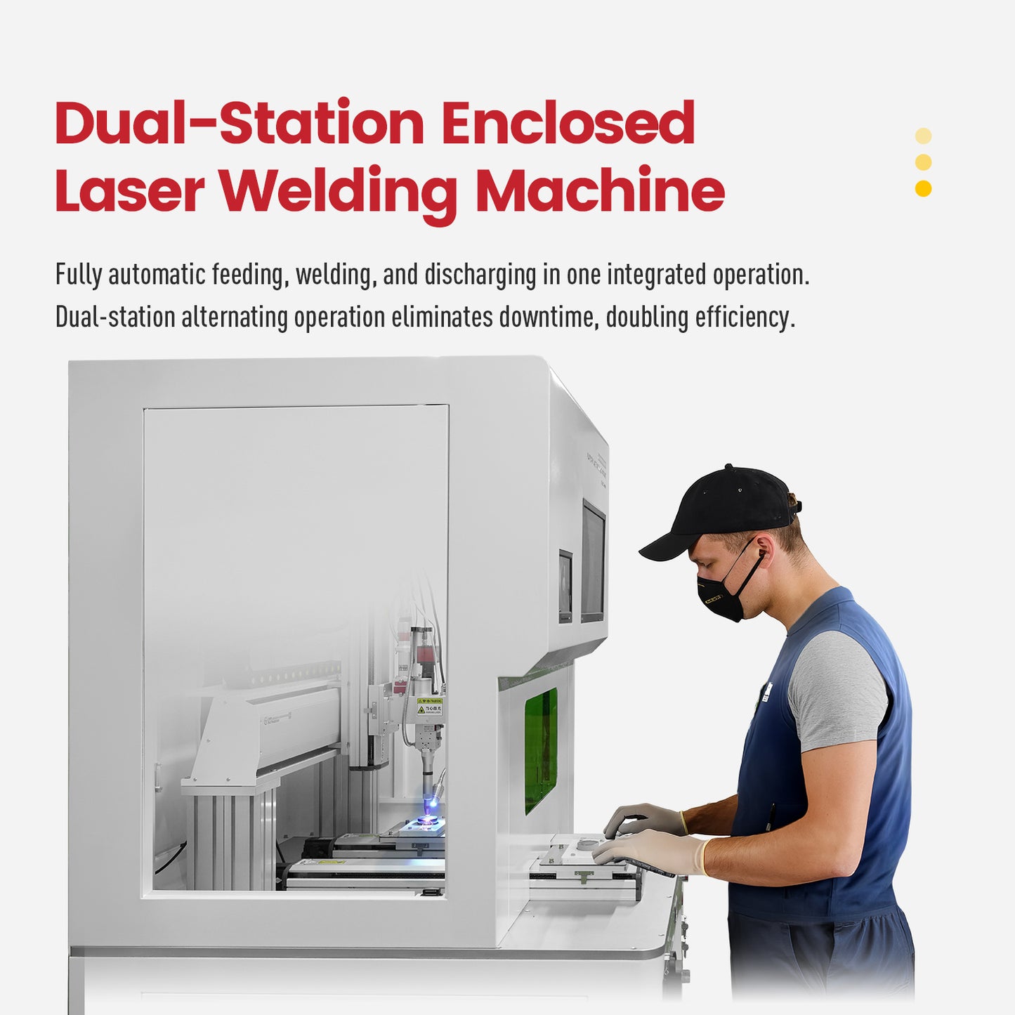 ZAC Dual-Station Laser Welder 1500W 2000W 3000W Enclosed Platform 2-in-1 Laser Welding Cleaning Machine Automatic Fiber Welder