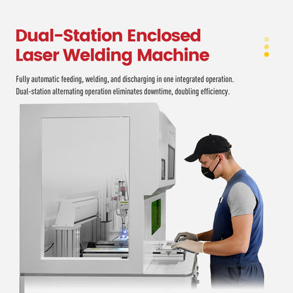ZAC Dual-Station Laser Welder 1500W 2000W 3000W Enclosed Platform 2-in-1 Laser Welding Cleaning Machine Automatic Fiber Welder