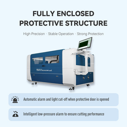 ZAC 1500W MAX Fiber Laser & 130W 150W 180W Co2 Integrated Cutting Machine 1300×900mm(51.2×35.4inch) Working Area Metal Non-metal Cutter
