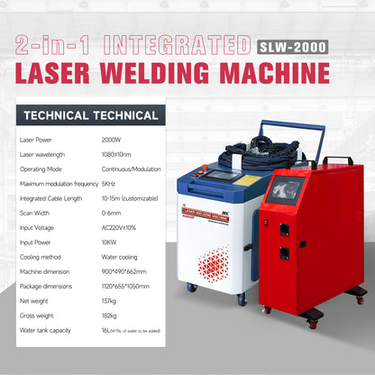 ZAC MAX 2 in 1 Handheld Portable Fiber Laser Welder 1500W/2000W/3000W Laser Welding Machine with Auto Wire Feeder