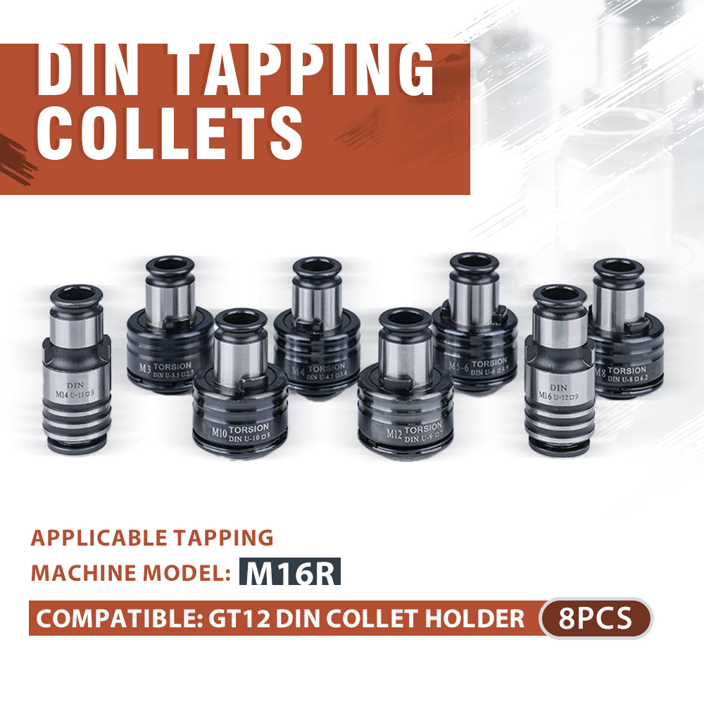 ZAC US Stock GT12 ANSI DIN ISO JIS Tapping Collets Torque Collet Apply for M16R Electric Tapping Machine