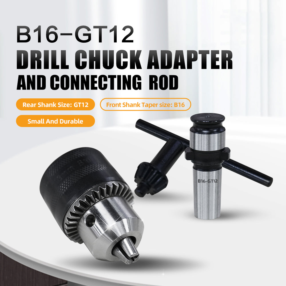 ZAC US Stock GT12 TC820 Drill Chuck Adapter and Connecting Rod Drill Chuck Converter with Key Apply for M16R-M36R Electric Tapping Machine
